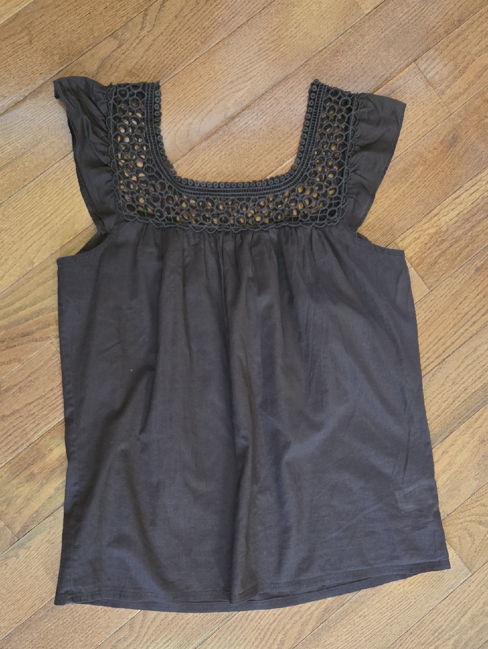 Banana Republic Brown Crochet Square-Neck Tank